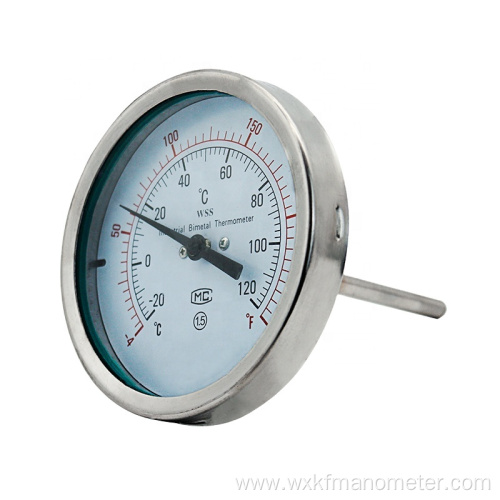 gauge stainless steel bimetallic thermometer